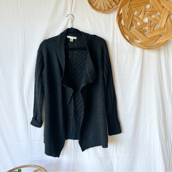 Kaisley Black Knit Kimono Open Front Cardigan - Picture 1 of 11